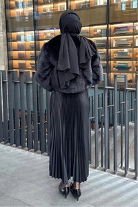 İçi Astarlı Kürk Siyah #3