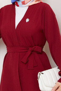 Kemer Detaylı Pantolonlu Takım Bordo #4