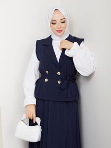 Üçlü Yelekli Etekli Takım Laci #3