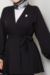 Kemer Detaylı Pantolonlu Takım Siyah #4