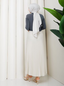 Omuzdan Büzgülü Sandy Bluz Takım Gri #5