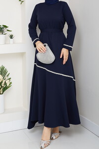 Taş Detaylı Tesettür Elbise Laci #4