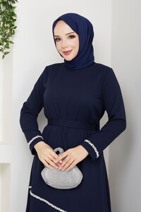 Taş Detaylı Tesettür Elbise Laci #3