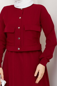 Çıtçıtlı Etekli Takım Bordo #4